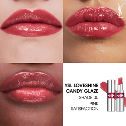 Yves Saint Laurent Loveshine Candy Glaze - Увлажняющий блеск для губ для женщин 5 Pink Satisfaction, 3 g