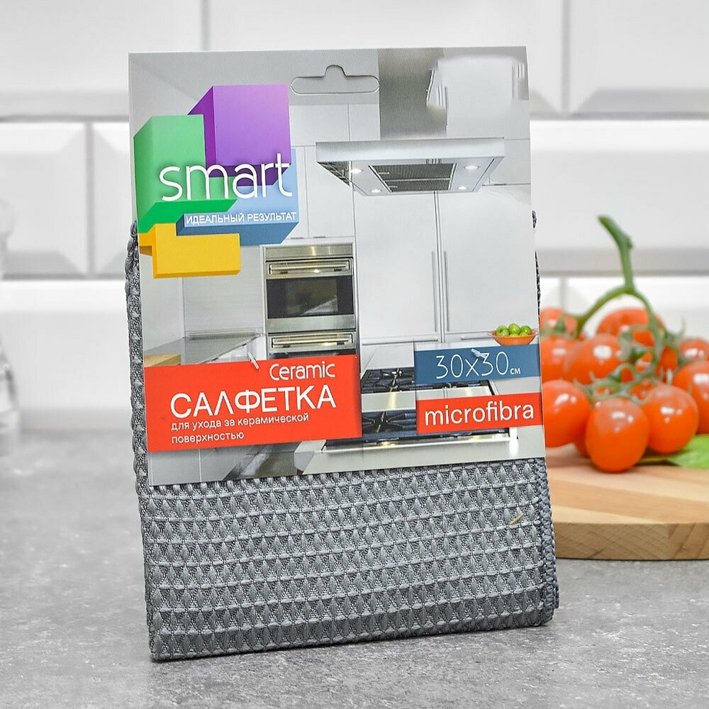 Салфетка из микрофибры 30*30см для керамических поверхностьей "Smart Ceramic"
