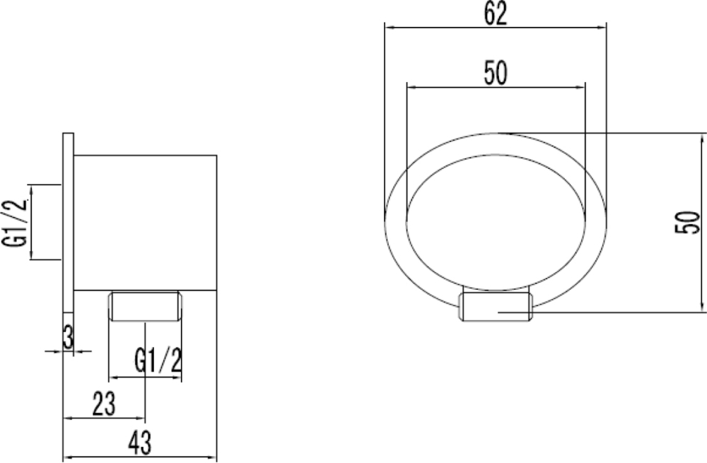 LM8026C Аксессуары Подключение для шланга душевого для смесителя LM3222C, хром