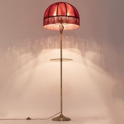 Citilux Базель CL407933T Торшер бронза со столиком и красным абажуром