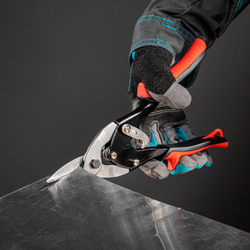 Ножницы по металлу, 250 мм, пряморежущие, для тонкого металла, обрезиненные рукоятки Matrix