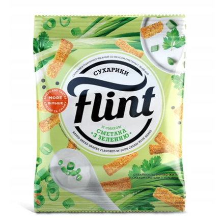 Сухарики Флинт Сметана с зеленью 60 гр