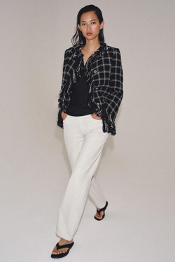 ZARA ДЖИНСЫ ПРЯМОГО КРОЯ СО СРЕДНЕЙ ПОСАДКОЙ — ZW COLLECTION, ЭКРЮ