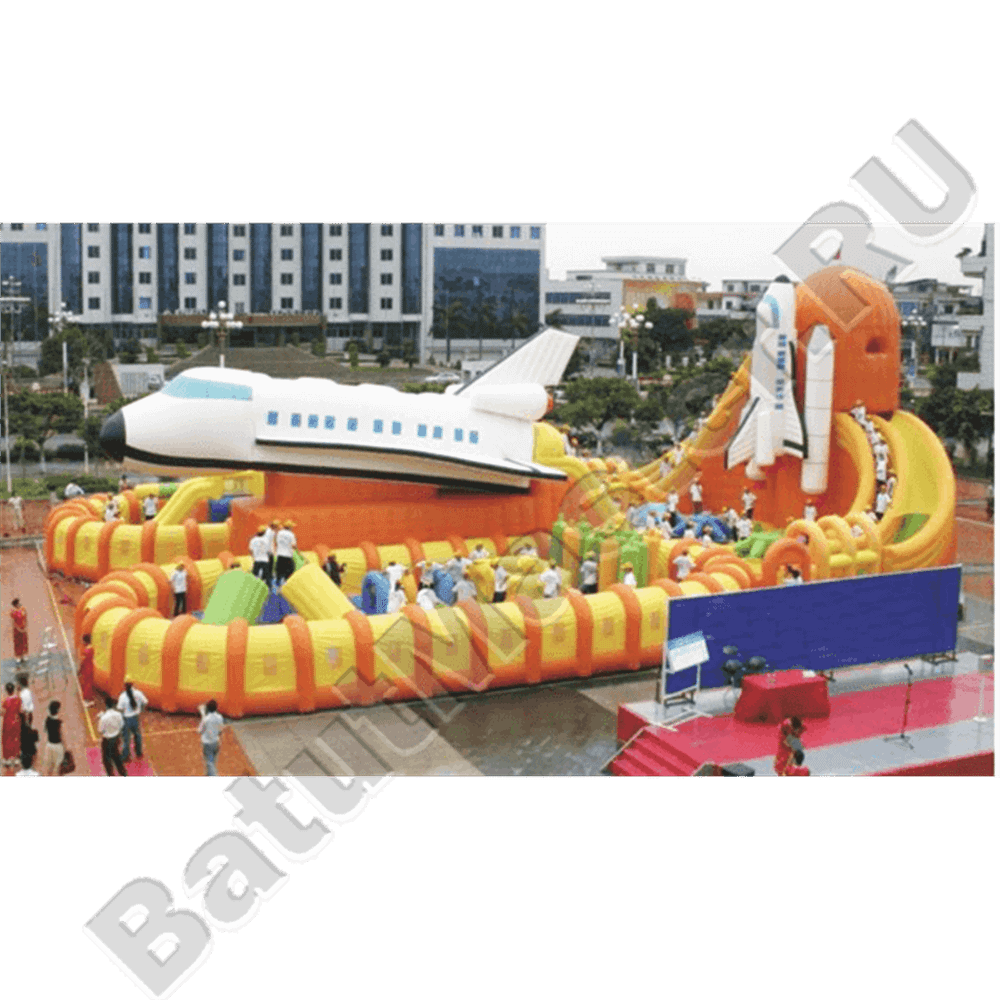 Коммерческий надувной батут "Ракета" 30*20*8 м