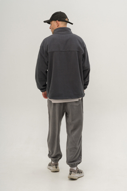 Толстовка KUL'TURA "HALF ZIP FLEECE" Темно-серый