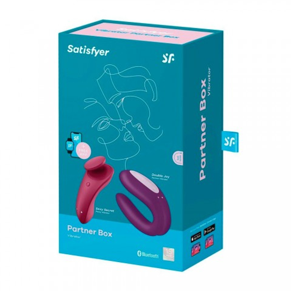 Набор вибростимуляторов Satisfyer Partner Box 1: вибровкладка в трусики Sexy Secret+ вибратор для пар Double joy