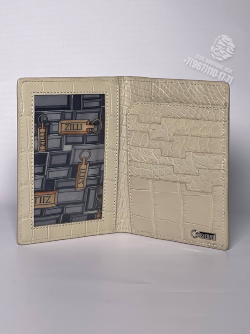 Обложка для паспорта Zilli из кожи крокодила