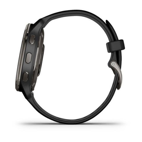 Умные часы Garmin Venu 2 PLUS черные с серым безелем и силиконовым ремешком