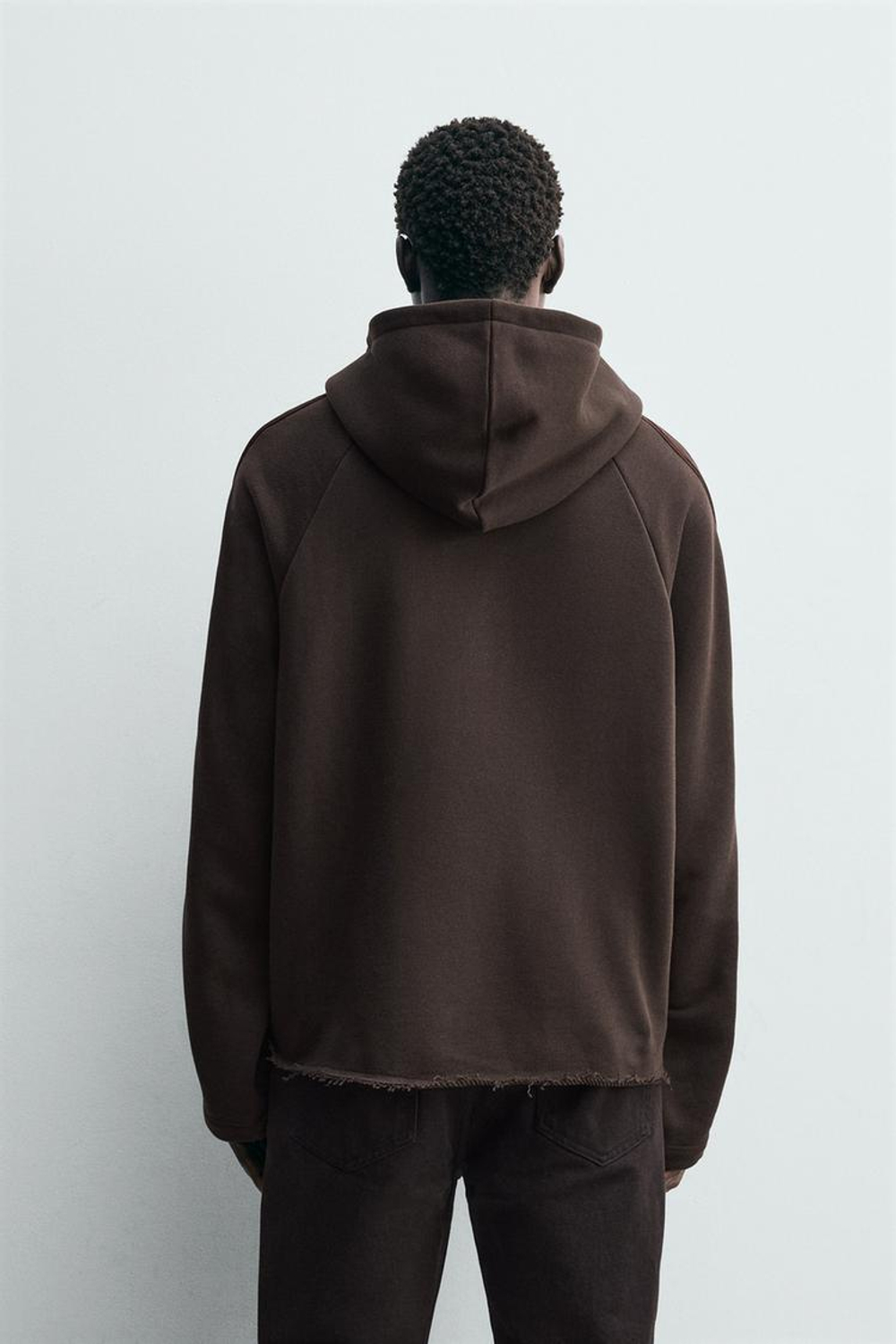 ZARA ТОЛСТОВКА С КОНТРАСТНЫМИ ПОЛОСАМИ, ШОКОЛАДНЫЙ