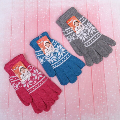 Перчатки женские теплые «Скандинавия» 19 см, микс