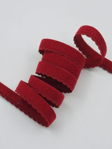 Резинка отделочная бордовая ажурная ширина 12 мм с учетом фестона