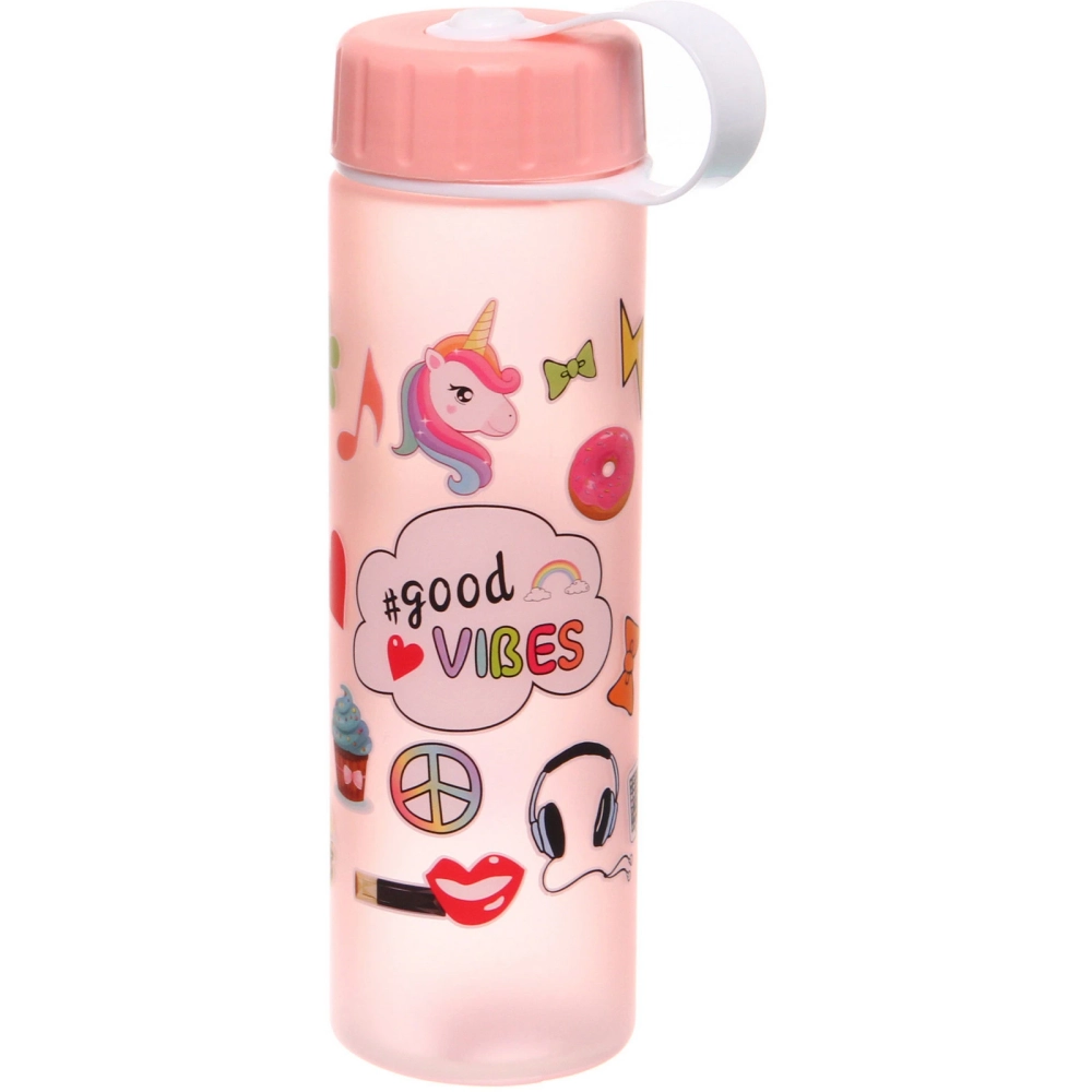 Бутылка питьевая пластиковая 650мл «Летние каникулы» матовая, микс цветов