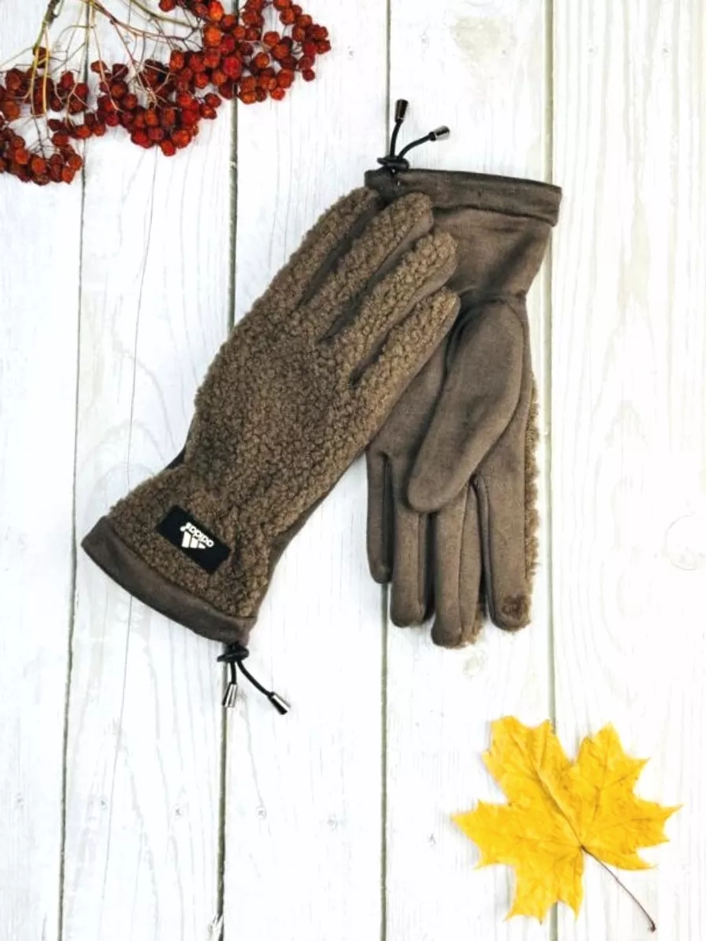 перчатки демисезонные теплые флисовые Adidas