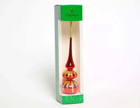 С2329/1 Елочная макушка Капель 25,5 см, красный, Ёлочка