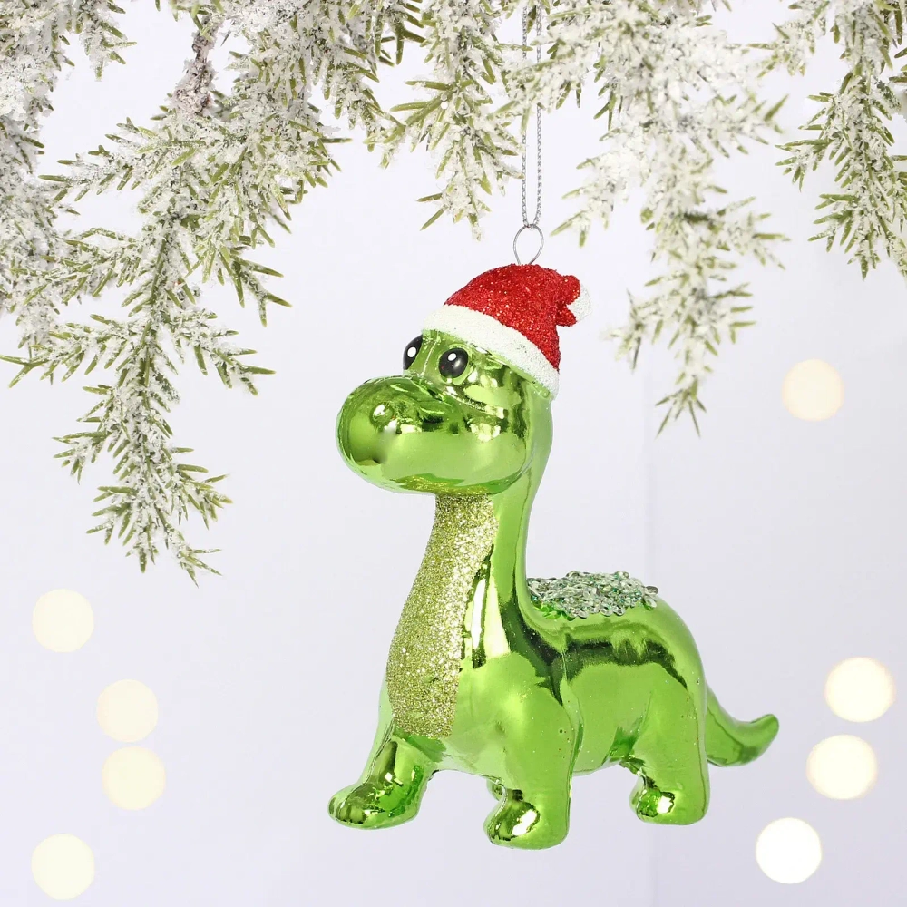 Ёлочная игрушка «Весёлый динозавр» 4*13*11.5 см, Салатовый