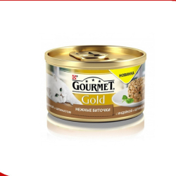 Влажный корм Gourmet Gold Нежные биточки индейка и шпинат 85 гр