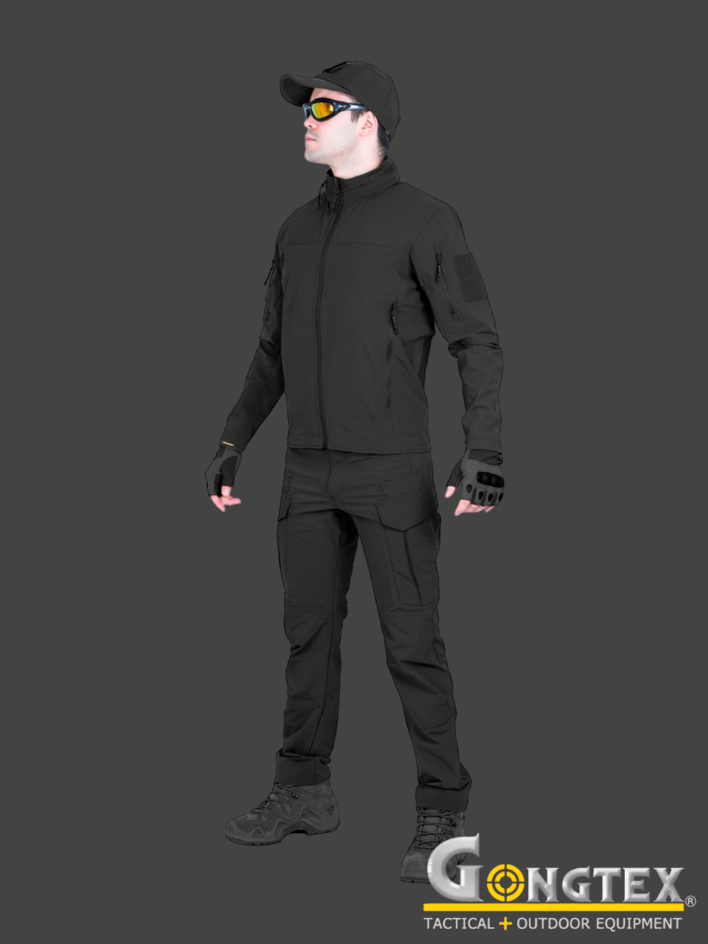 Костюм SoftShell Gongtex Outdoor Tactical Suit (без флиса). Чёрный