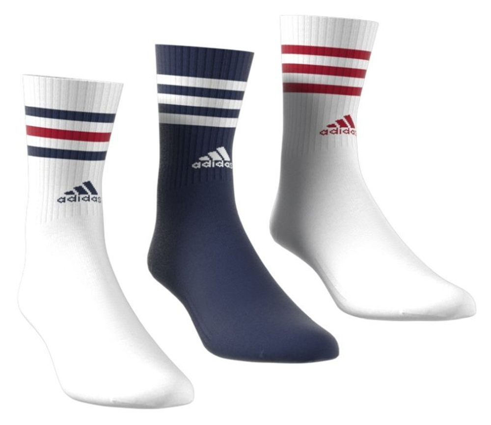 Теннисные носки Adidas 3-Stripes Cushioned Crew Socks 3P - разноцветный