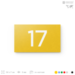 Табличка с номером 17 на дверь квартиры, для офиса, кабинета, аудитории, склада, желтая 120х70 мм, Айдентика Технолоджи