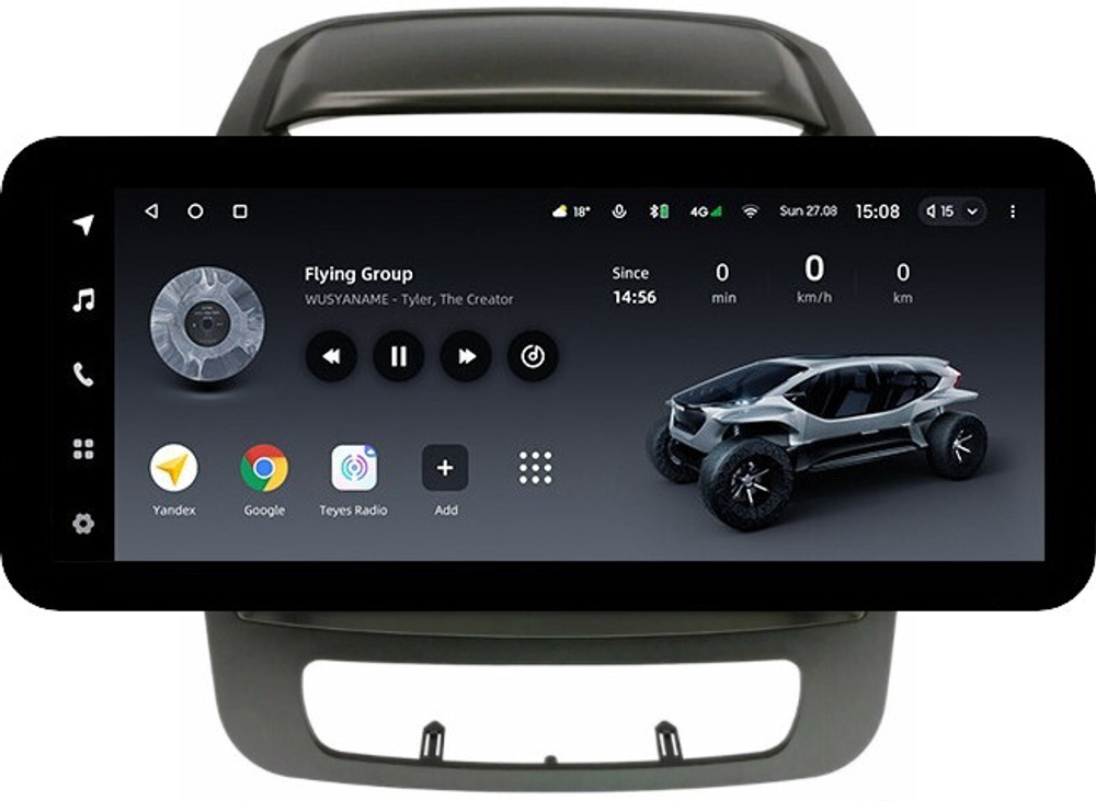 Магнитола для KIA Sorento 2 XM 2012-2020 (отдельный экран климата, со штатной КЗВ) - Teyes LUX ONE ROUND монитор 12.3" 2K QLED на Android 10, CarPlay, 4G SIM-слот