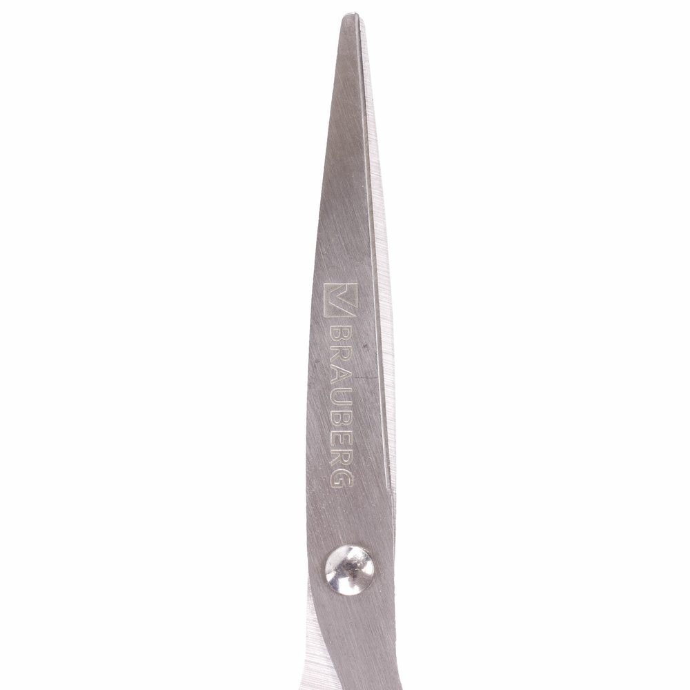 Ножницы BRAUBERG "Classic+" 160 мм черно-синие классической формы резиновые вставки (6 штук в упаковке)