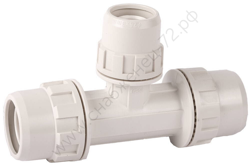 ЗУБР ШиреФит, штуцер с гайкой - внутренняя резьба - штуцер с гайкой 32мм-26мм-32мм, Редукционный тройник (51506-32-26-32)