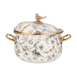 КАСТРЮЛЯ ЭМАЛИРОВАННАЯ AGNESS С КРЫШКОЙ, СЕРИЯ ЯБЛОНЕВЫЙ САД 2,8Л, ДИА.18СМ ПОДХОДИТ ДЛЯ ИНДУК.ПЛ