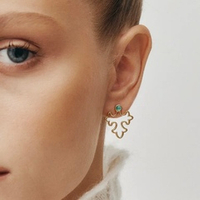 Серьги УЗОР позолота с хризопразами