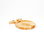 Деревянная менажница из сибирского кедра для подачи блюд и закусок с гравировкой "Try to be a rainbow in someone's cloud". MG88