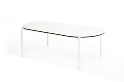 "Диего" журнальный стол из HPL 120х60 H40, каркас белый муар, цвет "молочный"