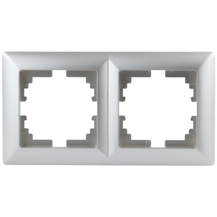 Рамка для розеток и выключателей Intro Solo 4-502-03 на 2 поста, СУ, алюминий