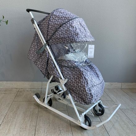 Коляска комбинированная «Наши детки 3-1К» с ромбиками серый (арт. НДТ3-1К/4)