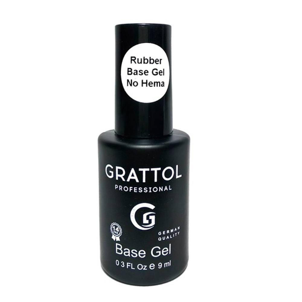 GRATTOL No Hema Rubber Base Gel База Каучуковая для гель-лака, 9 мл