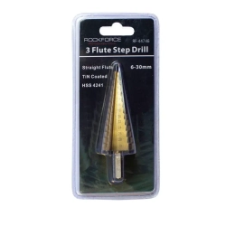 Сверло ступенчатое TIN HSS 4241(6-30мм), в блистере RockForce##Rock FORCE RF-44746