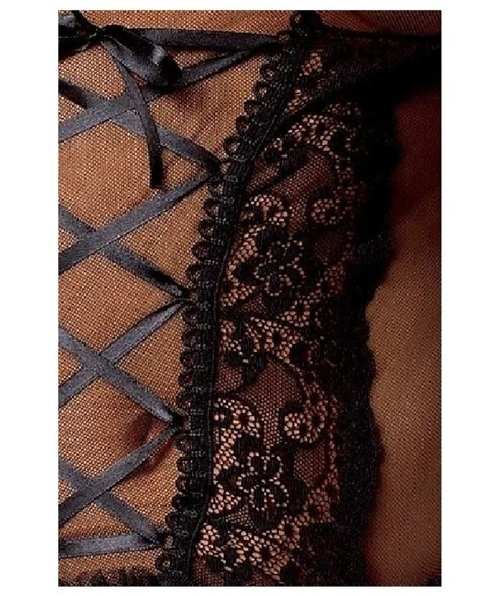 Корсаж с пажами и трусики Marcelle Casmir черный L/XL