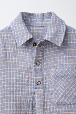 ZARA РУБАШКА В КЛЕТКУ, СИНИЙ