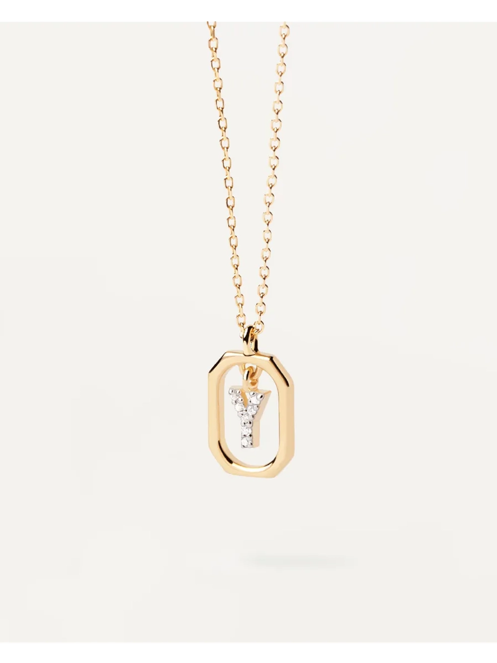 Колье женское PDPaola Мини-Буква Y серебро 925 пробы покрытое золотом 750 пробы CO01-536-U