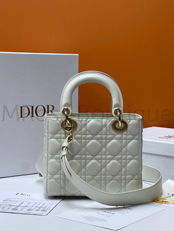 Женская сумка Lady Dior My ABC квадратная белого цвета