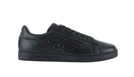 Мужские кроссовки EA7 Unisex Leather Sneaker - triple black