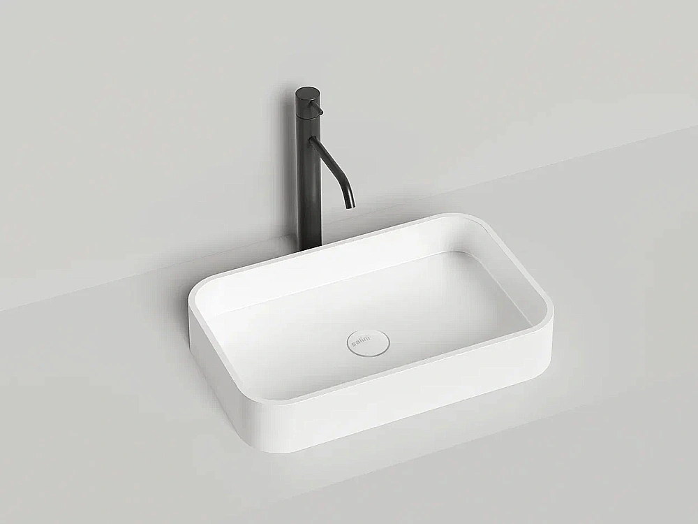 Раковина накладная Salini Callista 01 1101204SM 54,5 из искусственного камня S-Stone, белая матовая