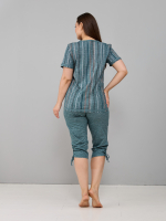 Пижама с бриджами КД-61/рогожкаизумруд-цепочка