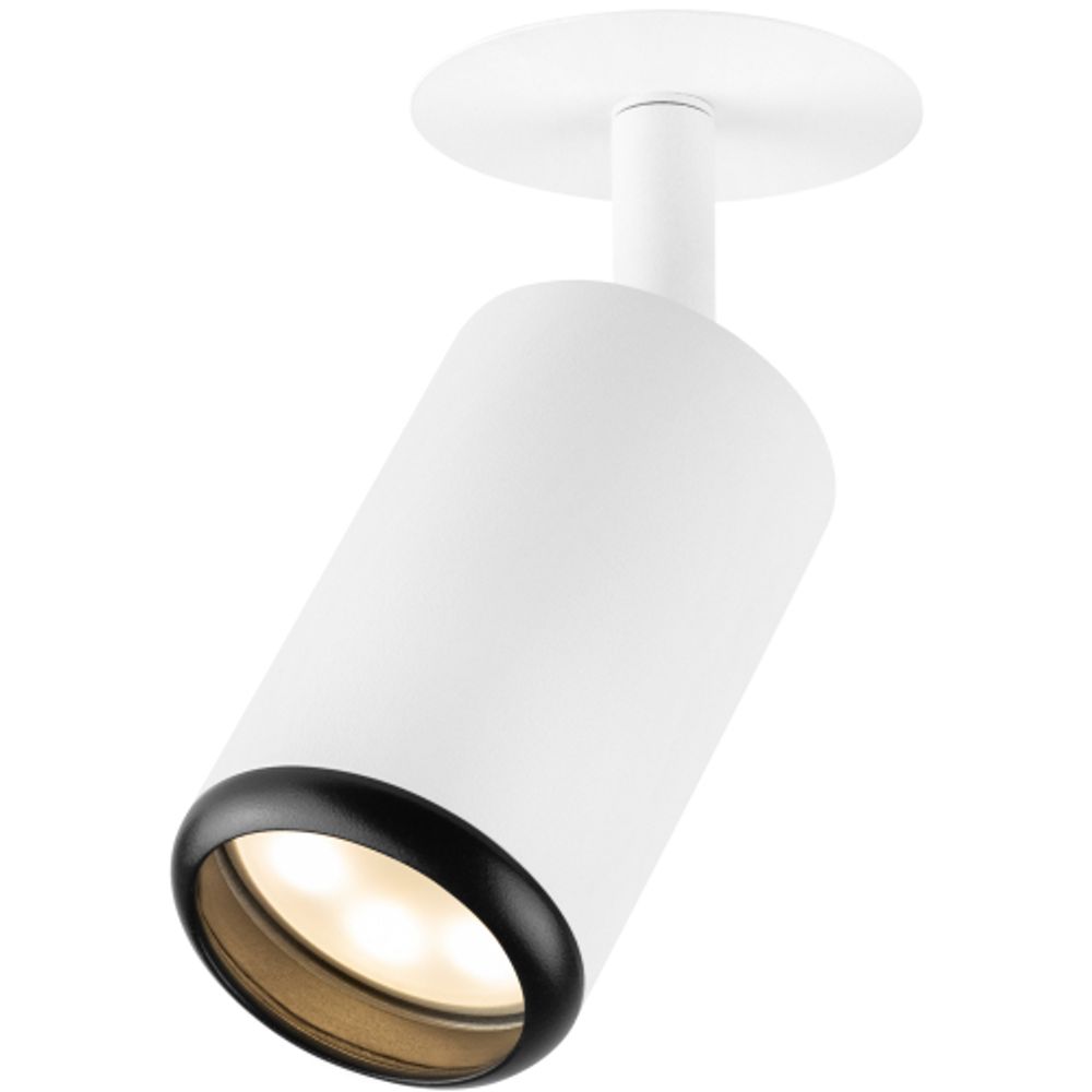 Светильник встраиваемый алюминиевый ЭРА KL106 WH/BK под лампу MR16 GU10 белый/черный матовый