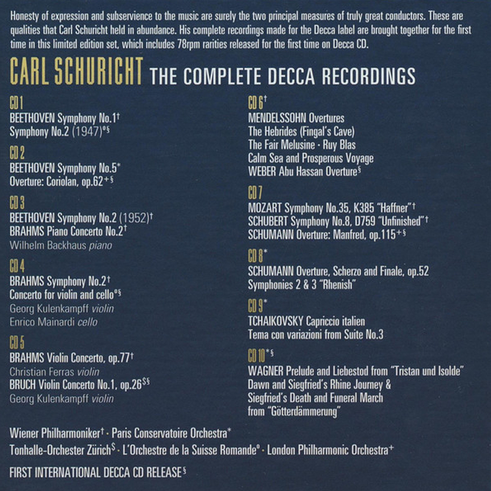 Carl Schuricht / The Complete Decca Recordings (10CD)