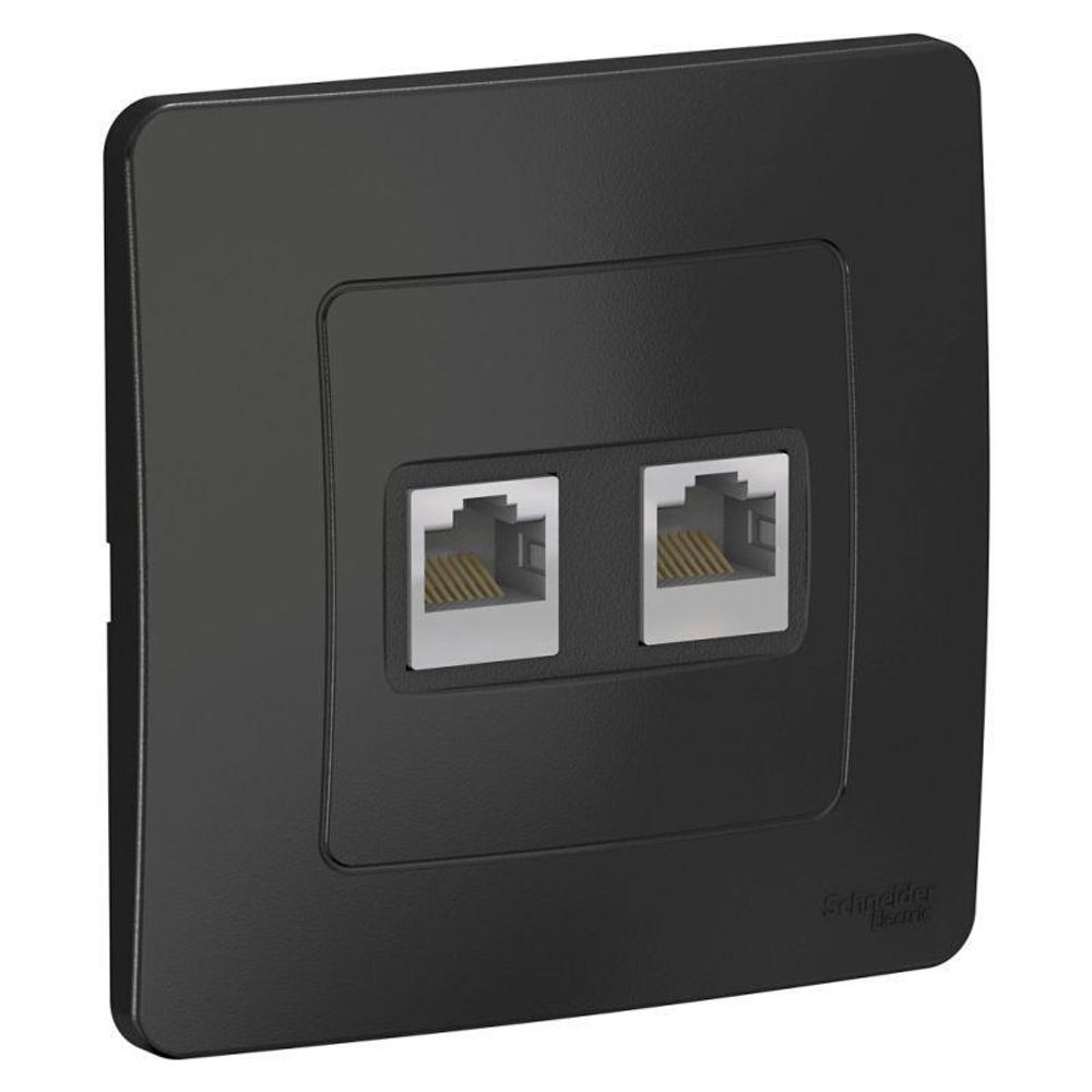 Розетка компьютерная 2-м СП Blanca RJ45 кат.5E антрацит SE BLNIS045456 Розетка компьютерная 2-м СП Blanca RJ45 кат.5E антрацит SE BLNIS045456