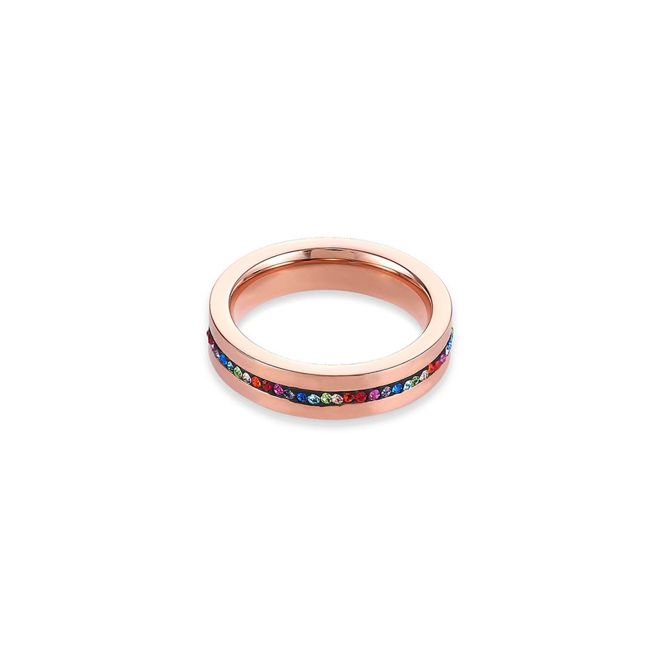 Кольцо Coeur de Lion 0226/40-1500 56 цвет мультиколор, золотой