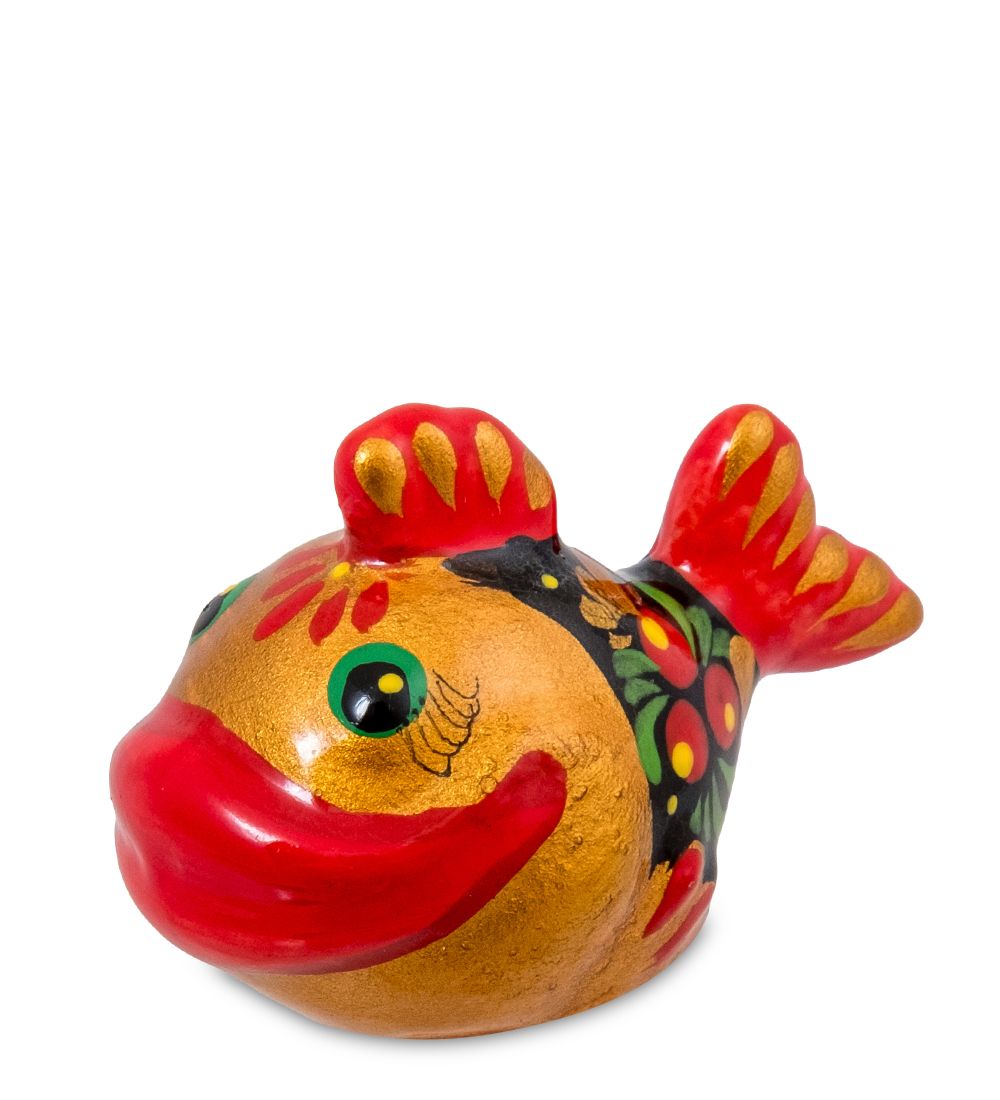 ГЛ- 978 Фигурка «Рыбка» хохлома (Гжельский фарфор)