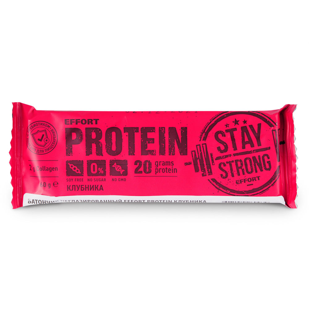 Батончик неглазированный Effort protein МИКС банан // банан/манго // клубника // дыня/клубника
