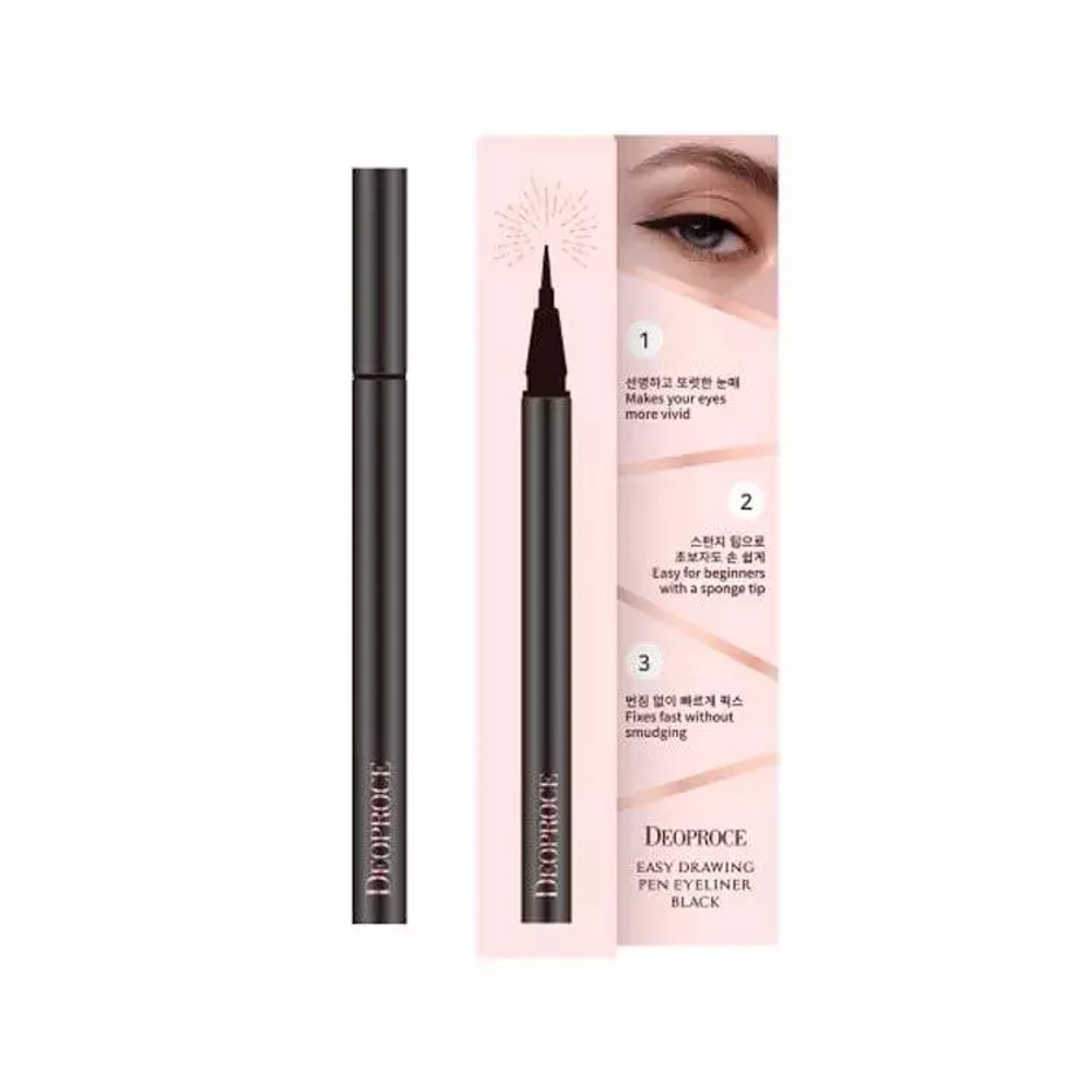 Deoproce Easy Drawing Pen Eyeliner Black Подводка-фломастер для глаз