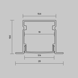 встраиваемый с накладным фланцем 27x20 (2м.) Maytoni ALM-2720-S-2M 632017