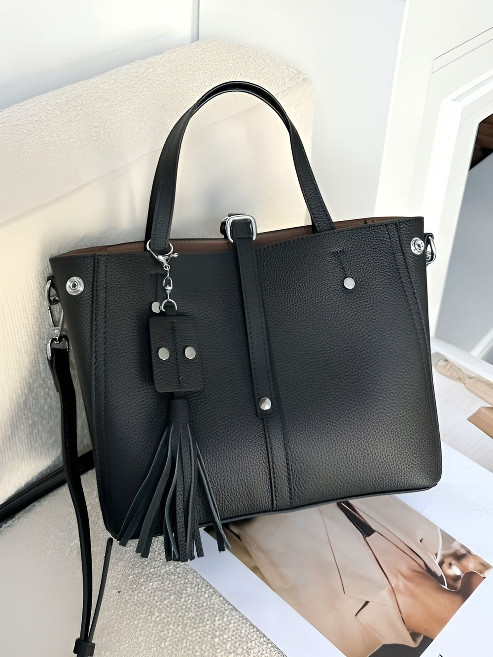 женская сумка на плечо из натуральной кожи